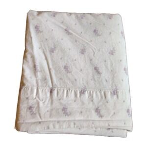 Simply Shabby Chic QUEEN Flat Sheet Lavender Floral Cottage Core 100% Cotton